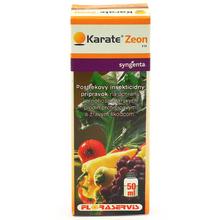 Insekticíd KARATE ZEON 5CS 50ml v obale s ovocím a zeleninou.