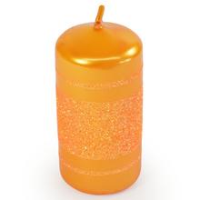 Oranžová vianočná sviečka s glitrom