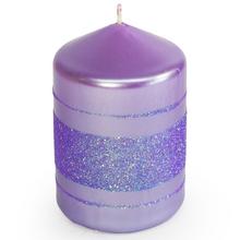 Fialová vianočná sviečka s glitrom