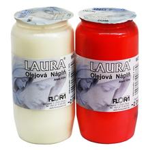 Olejová náplň Laura v bielej a červenej farbe, 120g.