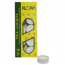 Balenie 10 nevoňavých čajových sviečok ILUMINAČNÉ.