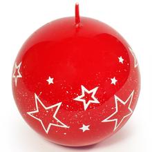 Biela guľa sviečka s hviezdami