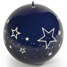 Biela hviezda guľa 80 modrá sviečka