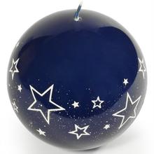 Biela hviezda guľa 100 modrá sviečka
