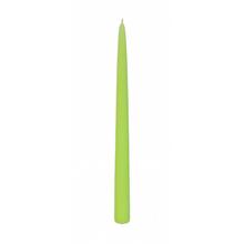 Kónická sviečka v pastelovej zelenej farbe.