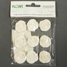 Biele lepiace ružičky v balení po 9 kusoch.