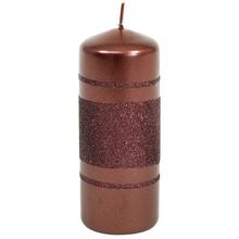 Hnedá vianočná sviečka s glitrom
