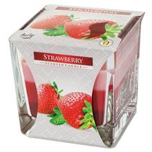 Aromatická sviečka v skle s vôňou jahody.