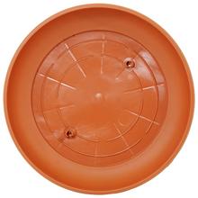 Miska pod kvetináč v okrúhlom tvare, hnedá farba.