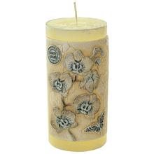 Sviečka ORCHID.ECO VAL.70/140 ECRU s kvetinovým vzorom.