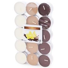 Sada voňavých čajových sviečok s vanilkovou arómou.