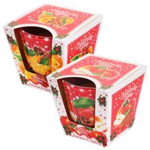 Vianočné voňavé sviečky v skle s príchuťou škorice a pomaranča.