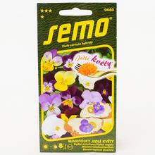 Obal so semenami fialky ostrohaté s jedlými kvetmi.