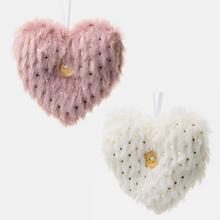 Záves srdce z kožušinky v mixe farieb.