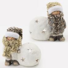 Dieta so snehovou guľou LED, keramická dekorácia na Vianoce.