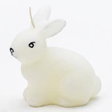 Biely velúrový zajac, 9 cm