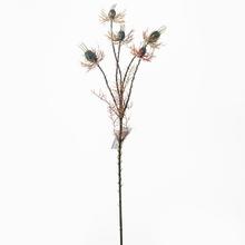 Umelá zeleň konár s kvetmi Nigella, 59 cm.