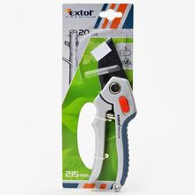 Záhradné nožnice s dĺžkou 215 mm a maximálnym prestrihom 20 mm.