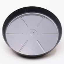 Okrúhla miska na kvetináče v antracitovej farbe.