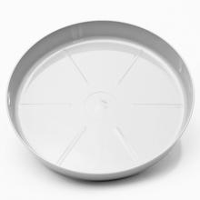 Biela okrúhla miska pod kvetináč.