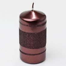 Hnedá vianočná sviečka s glitrom