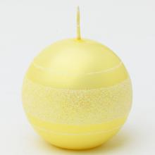 Žltá vianočná sviečka s glitrom