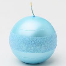 Vianočná sviečka v modrej farbe s glitrom.