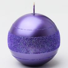 Fialová vianočná sviečka s glitrom