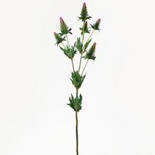 Umelé kvety eryngium v zelenej a ružovej farbe, 90 cm.