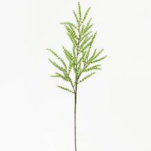 Zelený strapaty konár s poprašovaním, 79 cm dlhý.