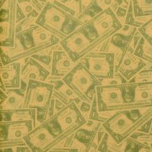 Baliaci papier so vzorom dolárov v zelenej farbe.