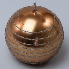 Vianočná sviečka ANDALO METAL G.80 v medenej farbe s pásikmi.