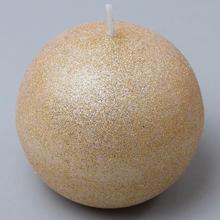 Ružová zlatá glitrová guľa sviečka