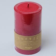 Červená metalická sviečka RUSTIC