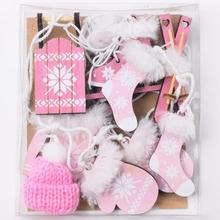 Drevený záves mix ružová, sada 6 kusov.