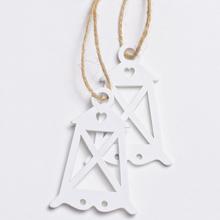 Drevený lampáš biely, sada 2 kusy.