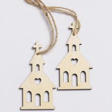 Drevený kostol srdiečko, sada 2 kusy, 4x8 cm.