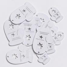 Biele drevené rukavice na dekoráciu, balenie 12 kusov.