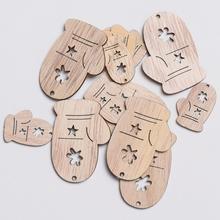 Drevené rukavice v prírodnej farbe, sada 12 kusov.