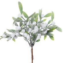 Umelé kvety - zápich imelo s bielymi bobuľami.