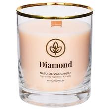 Sviečka VOŇ.V SKLE ORGANIC DIAMOND 250GR v sklenenom obale.