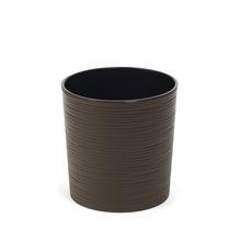 Okrúhly kvetináč v mokka farbe s vkladom.