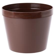 Hnedý kvetináč s priemerom 14 cm.