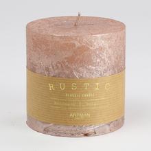 Rúžová zlatá rustikálna sviečka