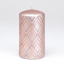 Sviečka ANKARA VAL.70/130 v staro ružovej farbe s ornamentom.