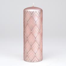 Sviečka ANKARA VAL.70/200 v staro ružovej farbe s ornamentom.