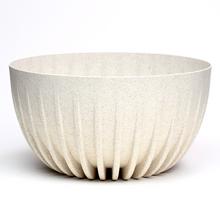 Biela dizajnová misa MISA MIRA ECO WOOD s textúrou.