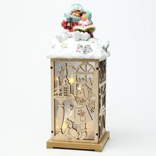 Lampáš LED deti s knihou z dreva, 34 cm