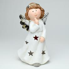 Biely porcelánový anjel s hviezdami
