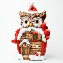 Vianočný svietnik sova v domčeku